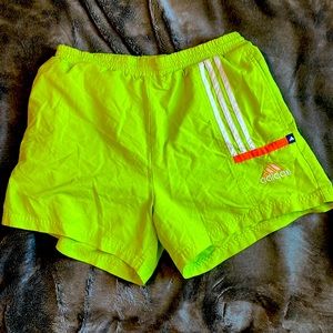 VINTAGE adidas green neon shorts